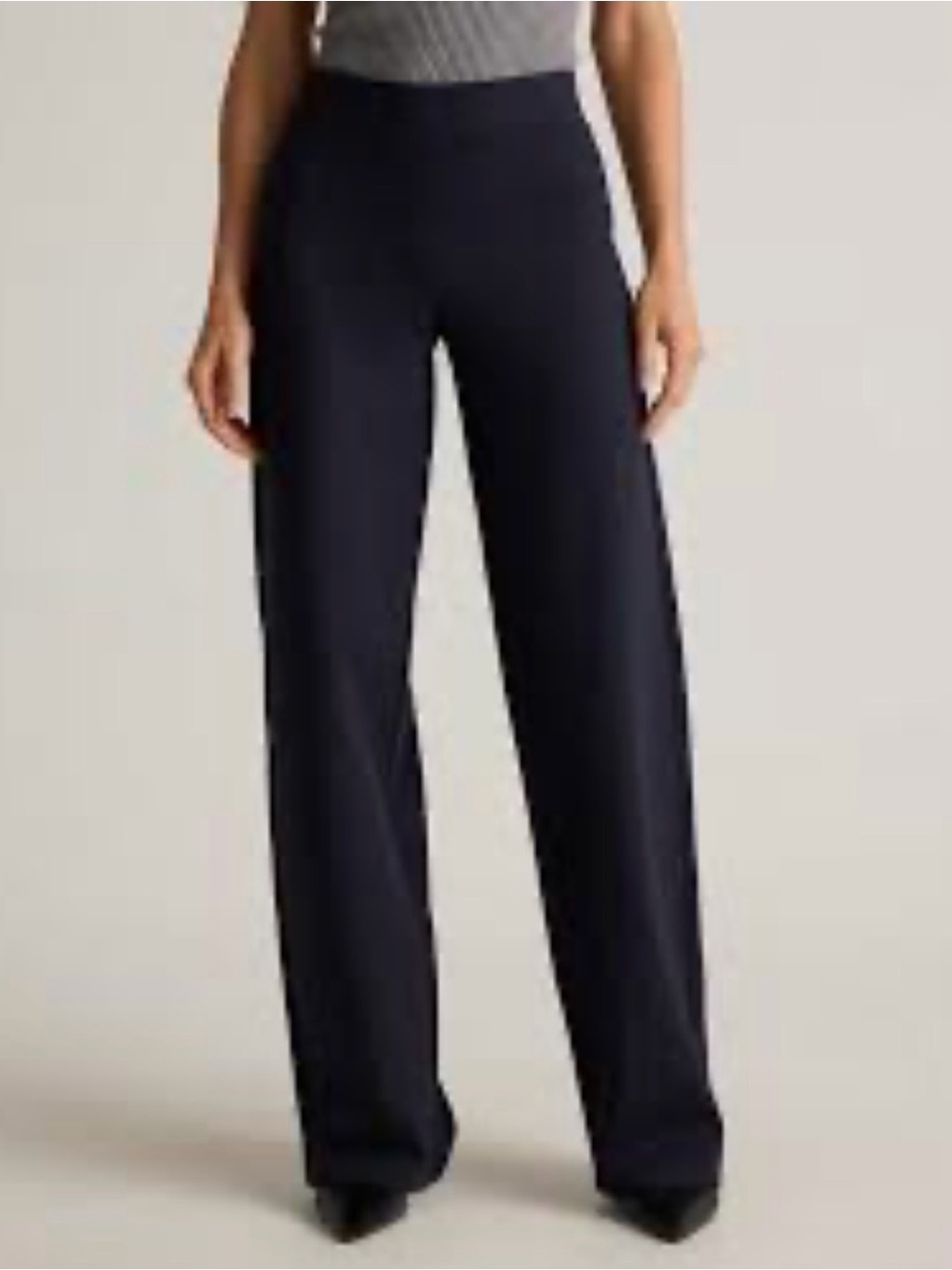 Quince Women’s Ultra Stretch Ponte Wide Leg Pants Minimalist Quiet Luxury